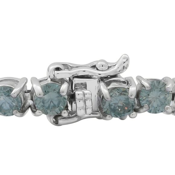 BLUE MOISSANITE TENNIS BRACELET - Picture 7 of 11